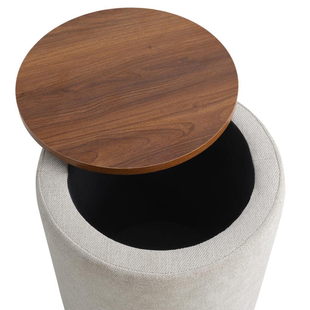 Studio Living Auckland Modern Nesting Storage Ottoman 2-Piece Set, Linen Fabric