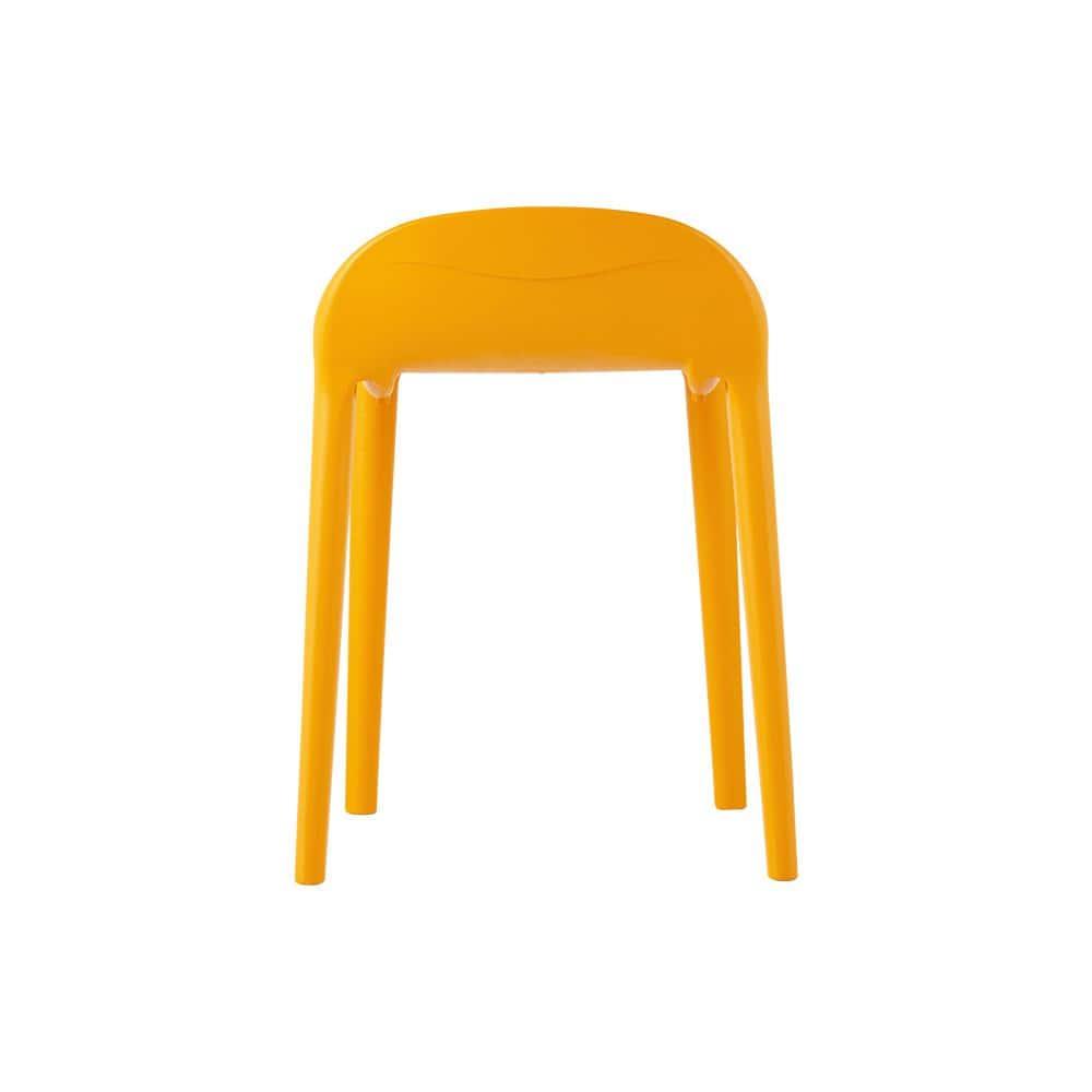 2pc Joyous Short Stools - Orange - Lagoon: Resin Frame, Contoured Seat, Mold & UV Resistant, No Assembly Required