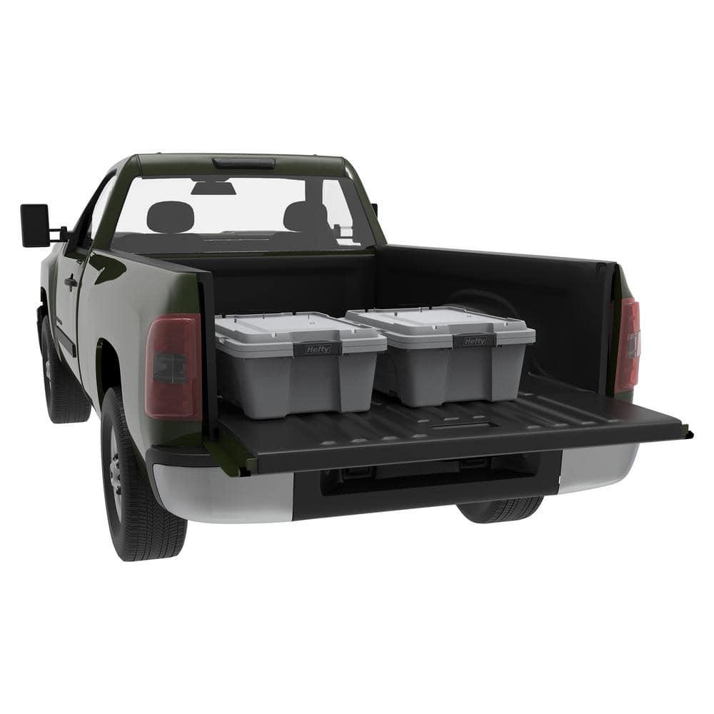 Hefty 12 gal Max Pro Plastic Utility Storage Tote, Gray, 6 Pack