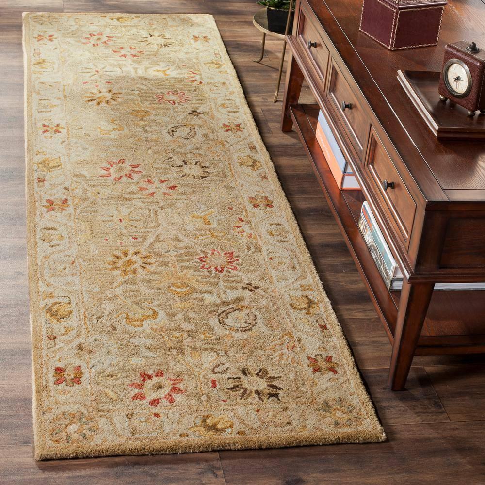 Antiquity AT859 Hand Tufted Indoor Runner Rug - Taupe/Beige - 2'3"x10' - Safavieh