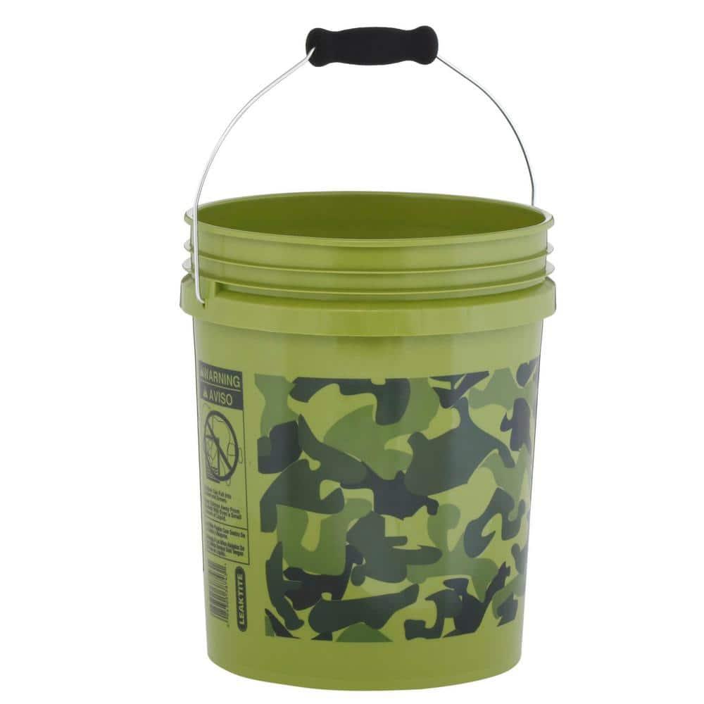 Pail,5-Gal Camouflage Plastic