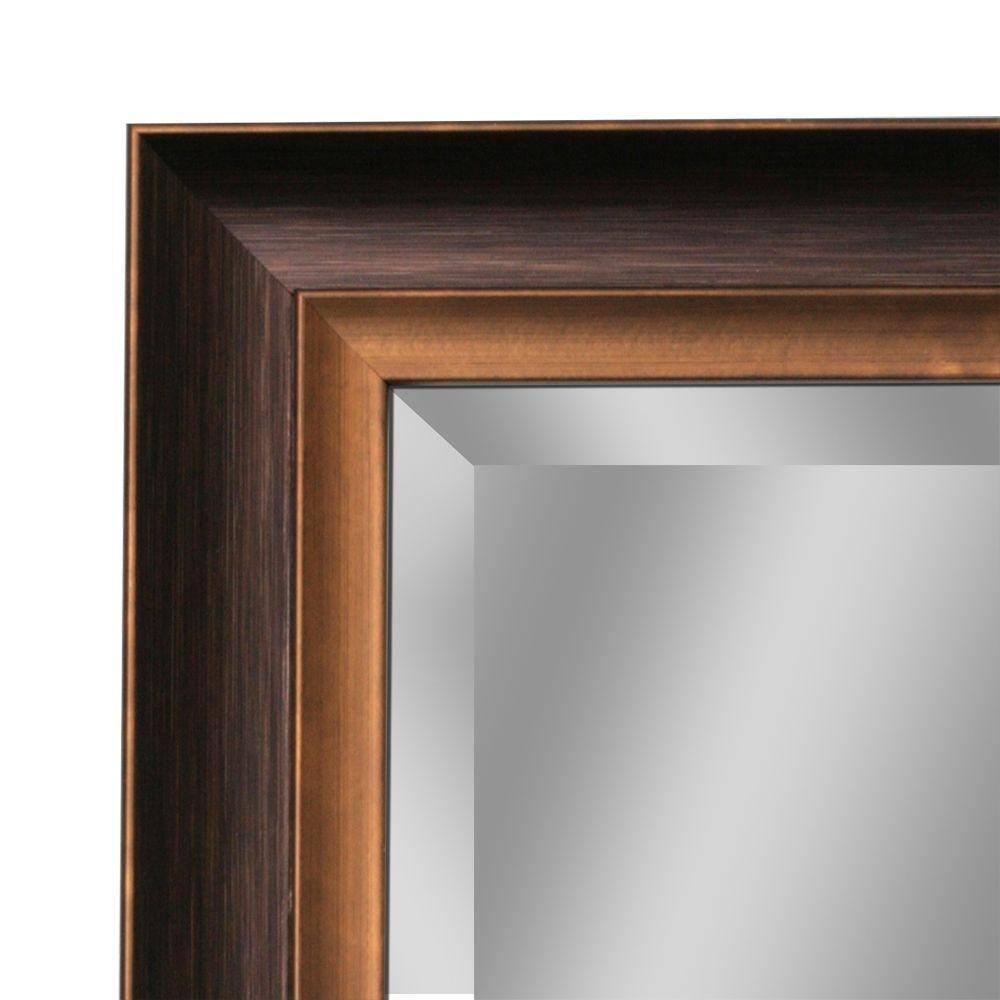 Head West Bronze & Copper Oil-Rubbed Framed Rectangle Wall Mirror with 4 D-Ring Hangers - 28" x 40"