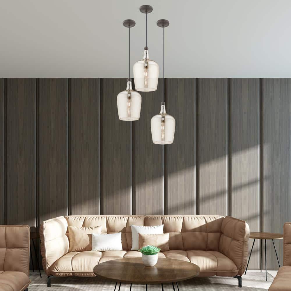Livex Lighting Art Glass 1 - Light Pendant in  English Bronze