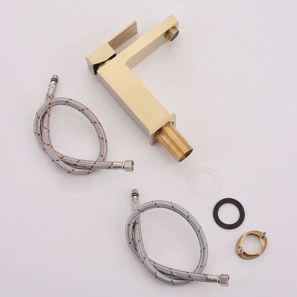 Brushed Gold Vessel Sink Faucet Bathroom Tall Faucet Single Handle