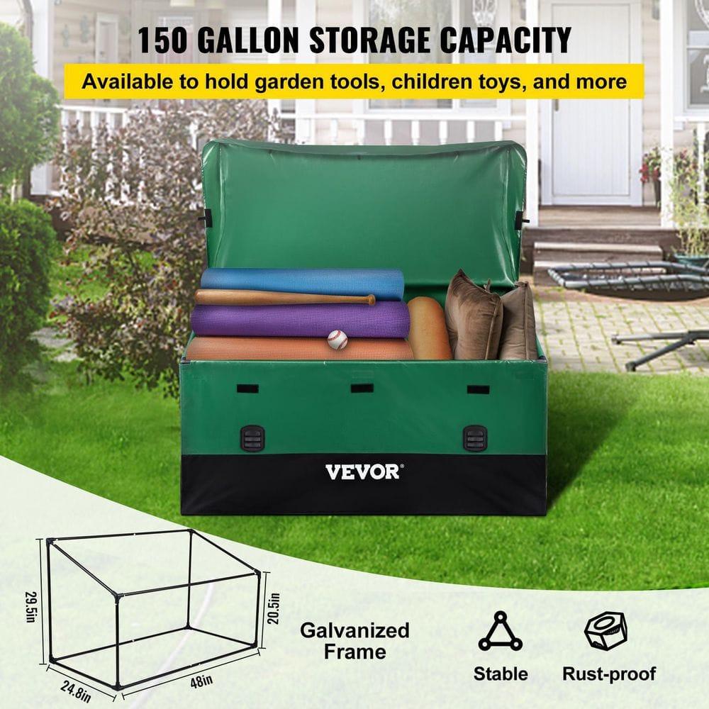 VEVOR VEVOR 61'' W 150 Gallons Water Resistant Polyethylene Plastic Deck Box in Green/Black