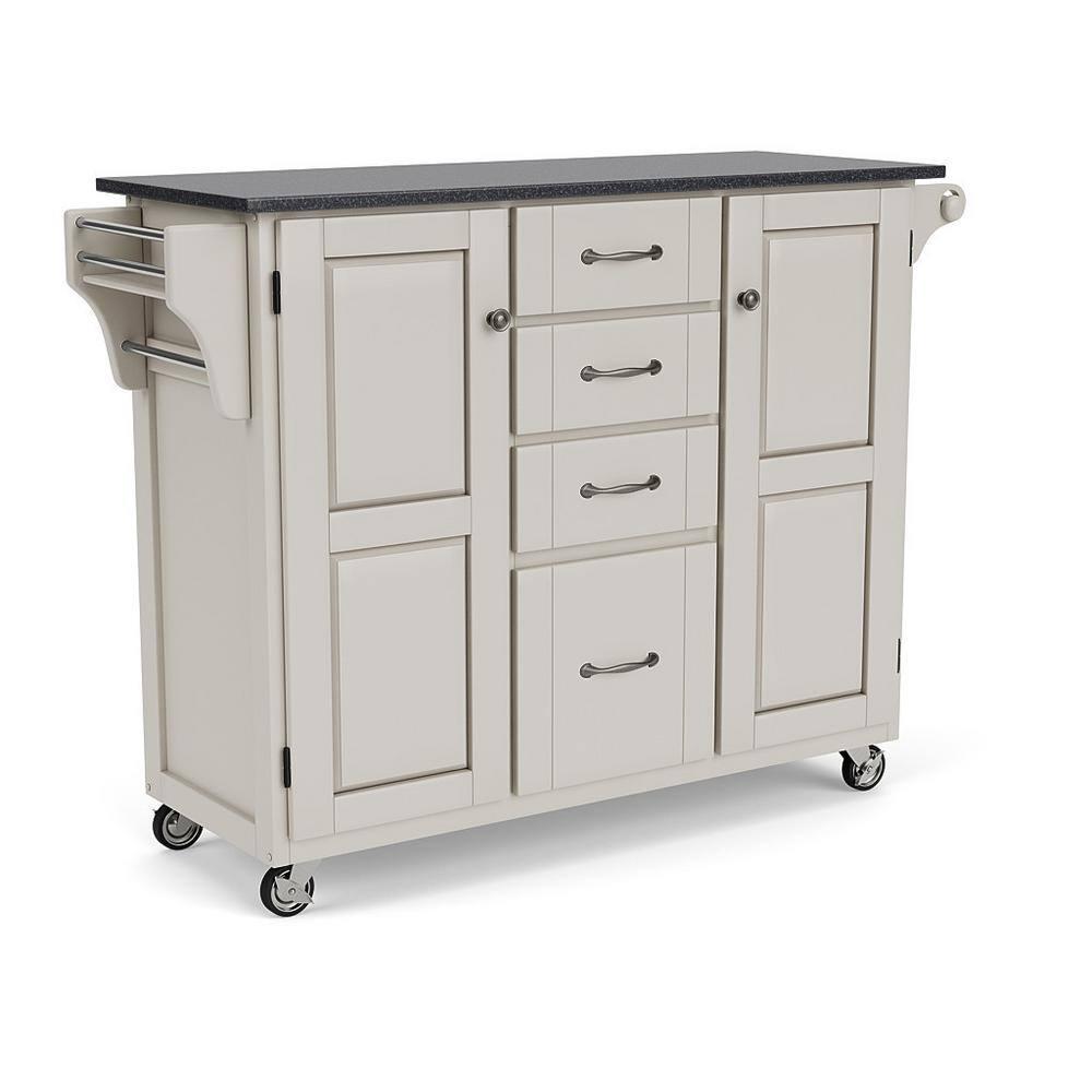 Homestyles Create-a-Cart Wood Rolling Kitchen Cart in Off White