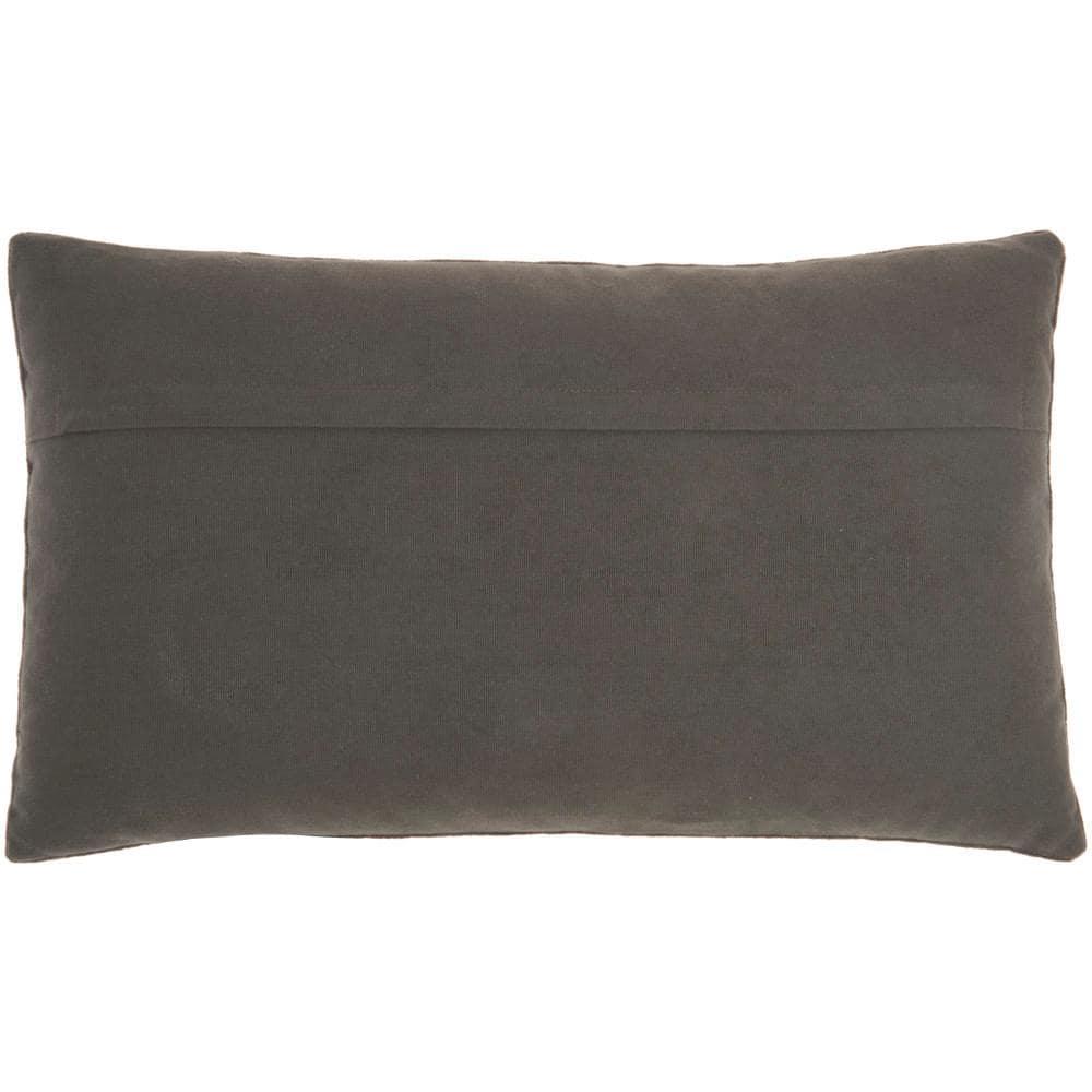 12"x20" Sofia Beaded Flowers Lumbar Throw Pillow Dark Gray - Mina Victory