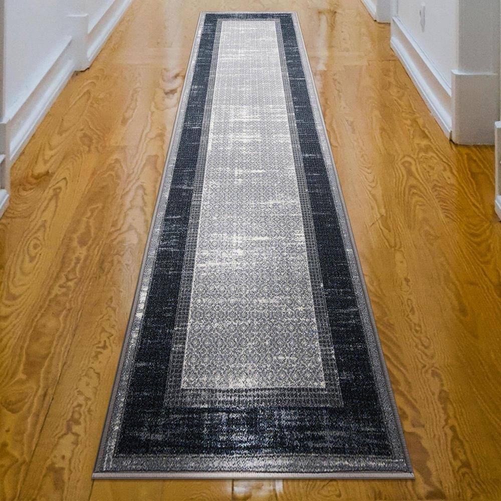 Non-Slip Bordered Area Rug For Living Room, Hallway Runner, Entryway Rug