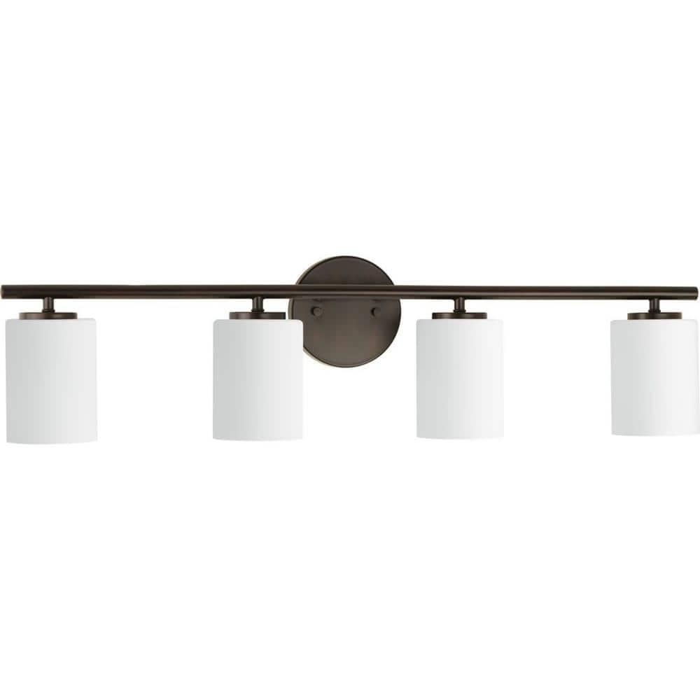 Progress Lighting Replay 4-Light Bath Vanity, Antique Bronze, Shade Included