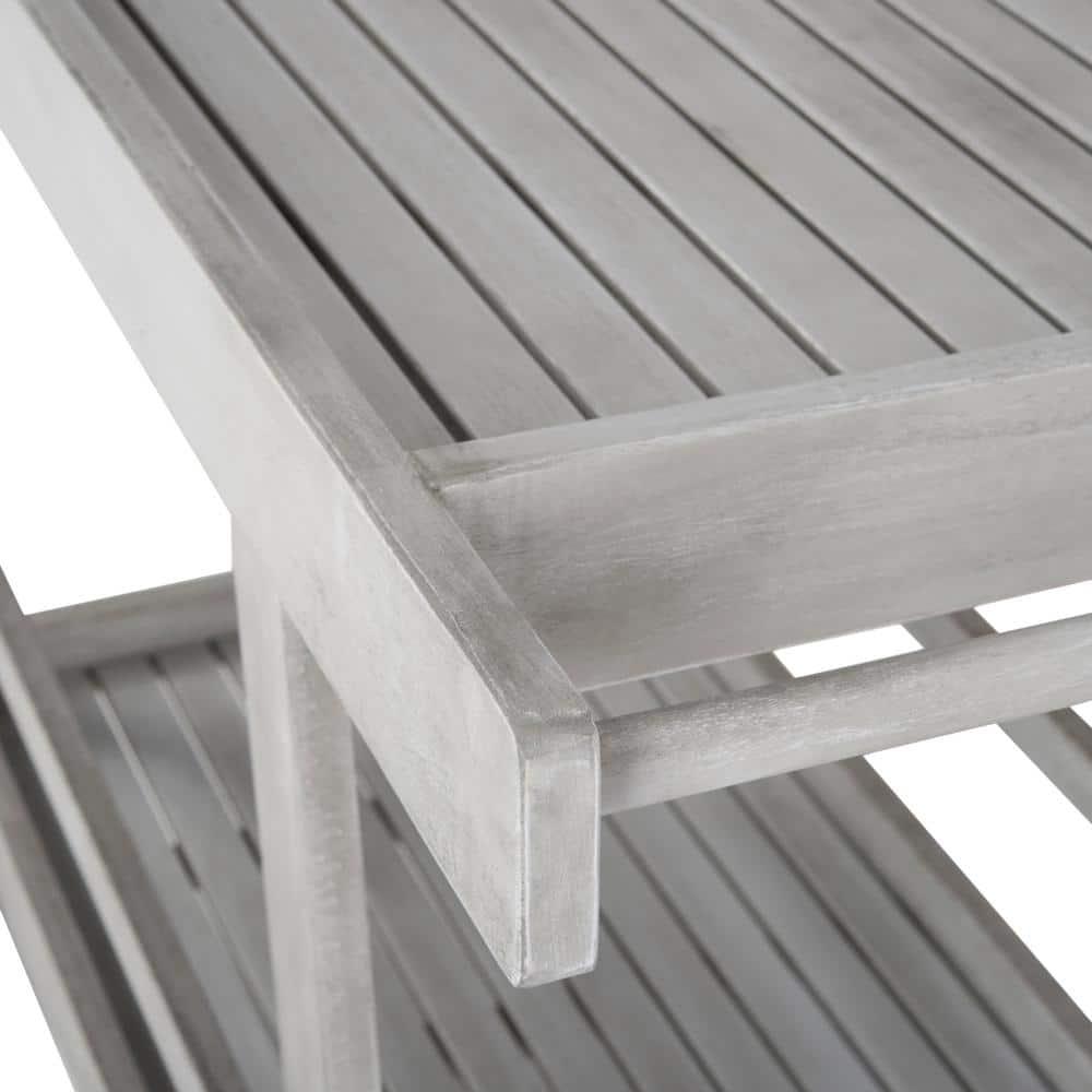 Renzo Indoor/Outdoor Serving Cart PAT7032 - Grey Wash - Safavieh