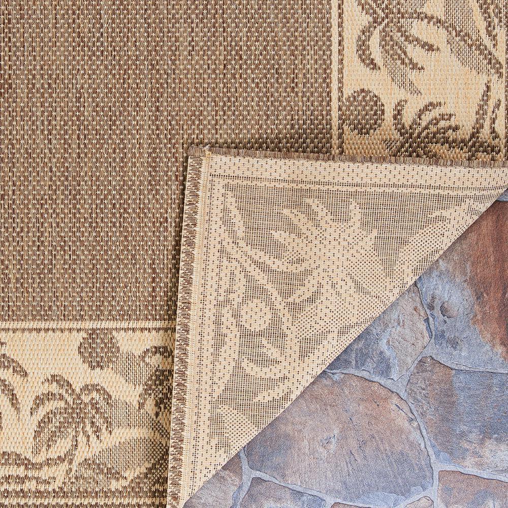 Couristan 5.75' x 9' Beige Island-Inspired Rectangular Area Throw Rug