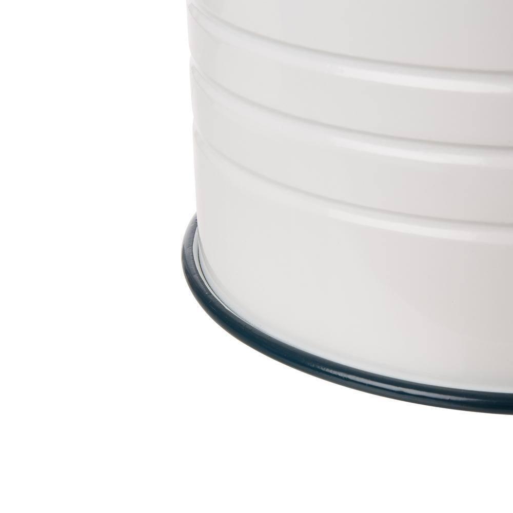 White Metal and Wood Farmhouse Storage Accent Stools, Set of 2