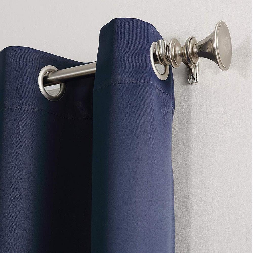 40"x84" Sun Zero Blackout Kenneth Energy Saving Grommet Curtain Panel Navy Blue: Modern Thermal Insulated, Noise Reduction