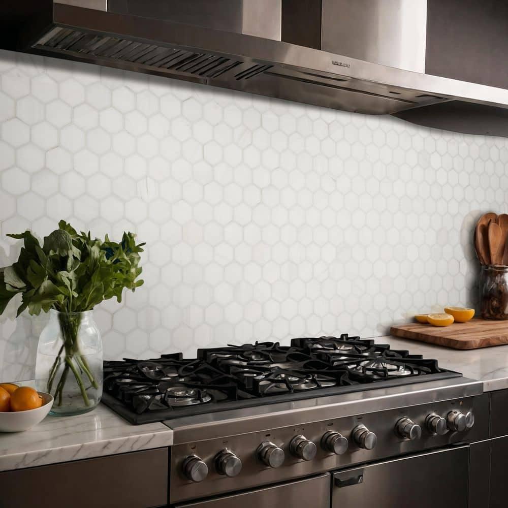 Bianco Dolomite 2" x 2" Marble Mosaic Tile in White