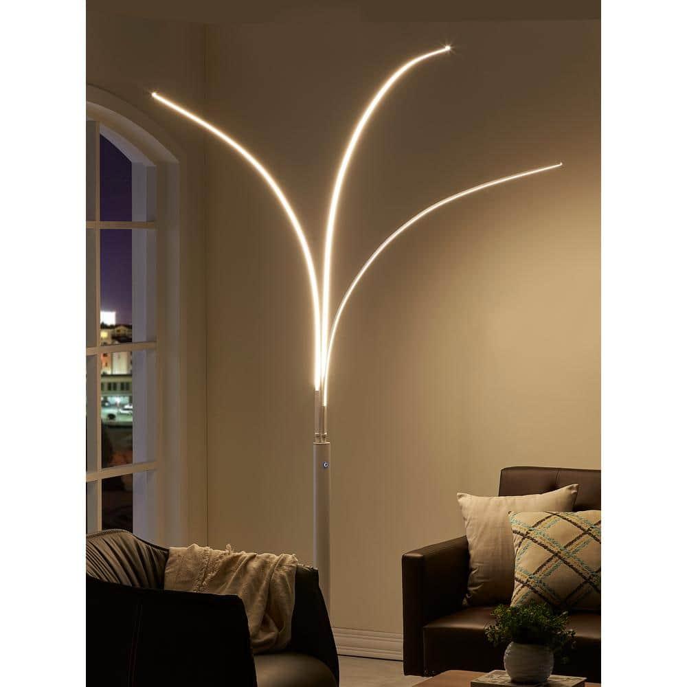 Artiva  Aurora LED Arch Tree Floor Lamp, 92" - 92 white White