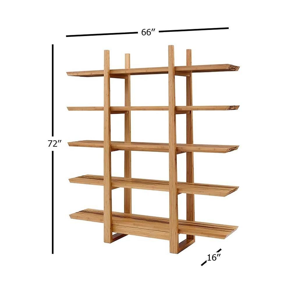 Magnolia Exotic Tiger Bamboo 5-Shelf Organizer in Brown