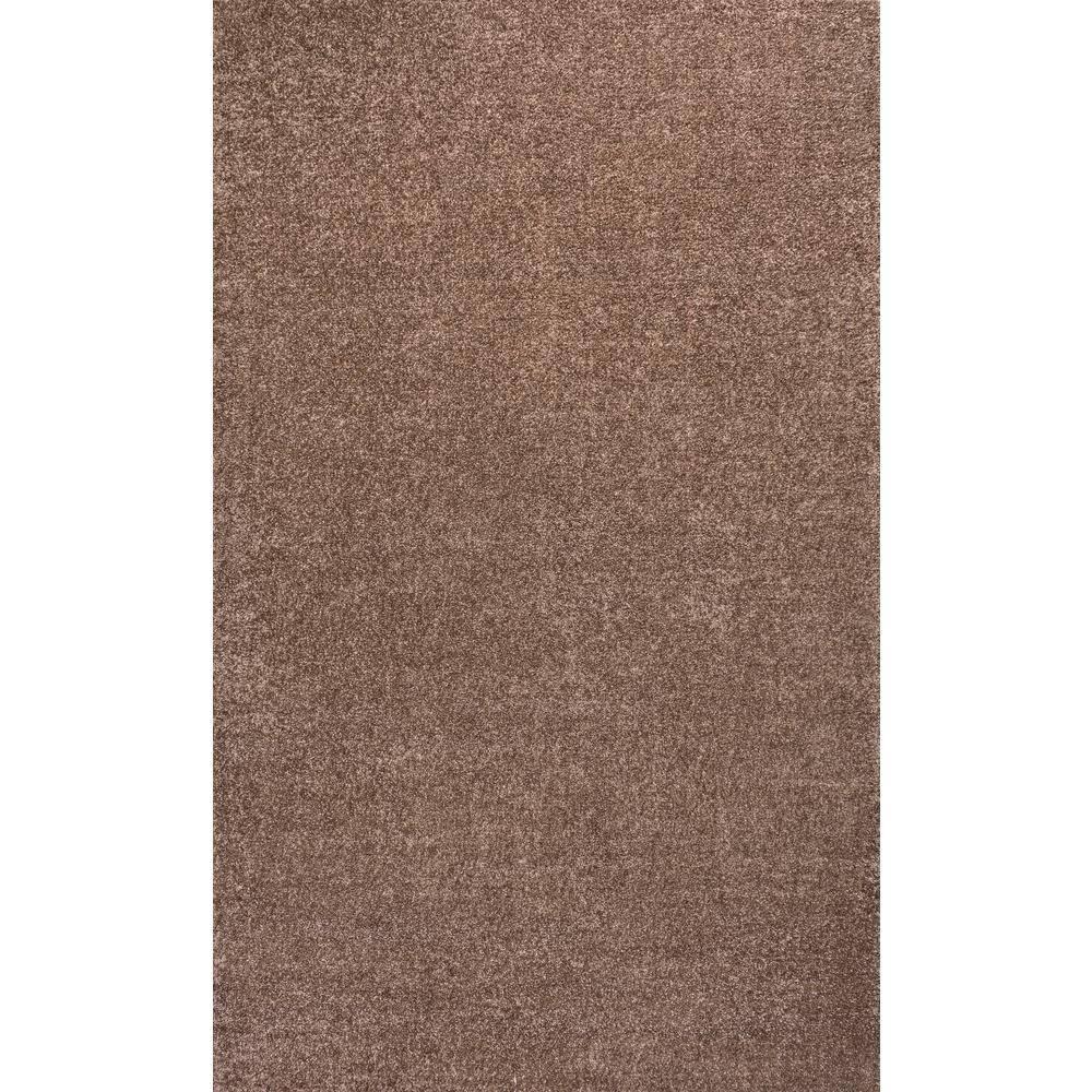 5'x8' Haze Solid Low-Pile Area Rug, Brown - JONATHAN Y