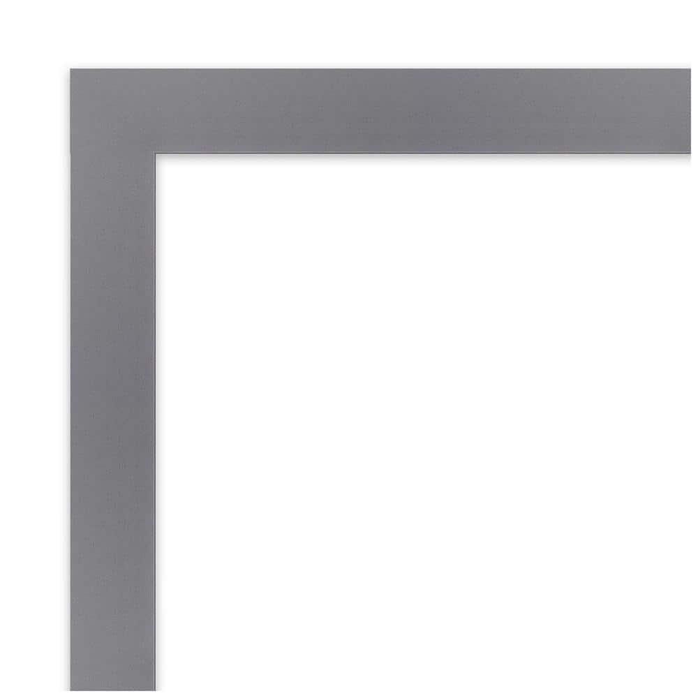 Edwin Grey 22.5 in. x 22.5 in. Beveled Casual Square Wood Framed Bathroom Wall Mirror in Gray