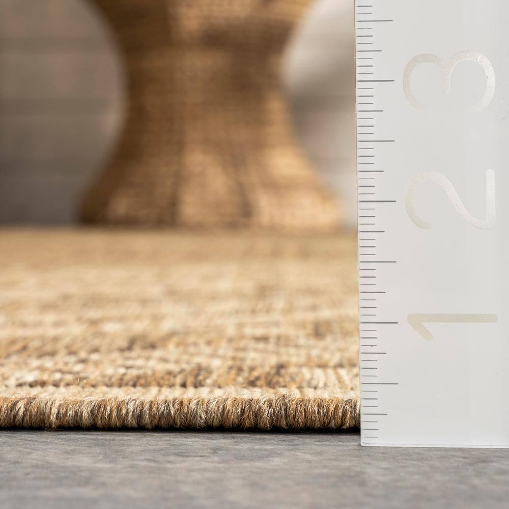 nuLOOM 4' x 6' Outdoor Performance Area Rug, Stain Resistant, Weather Resistant, High Traffic, Patio, Balcony, Outside, Marin Brown