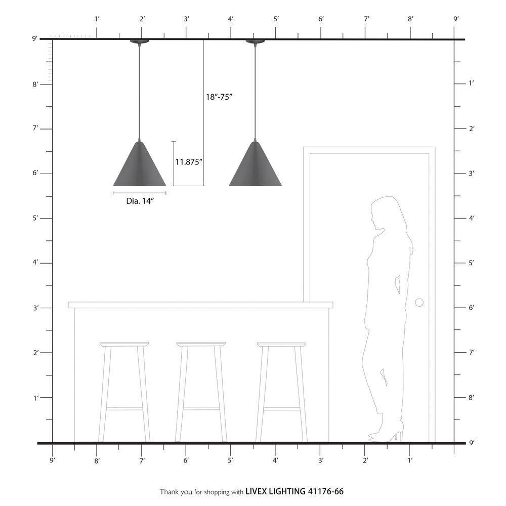 Livex Lighting Dulce 1 - Light Pendant in  Brushed Aluminum/Polished Chrome