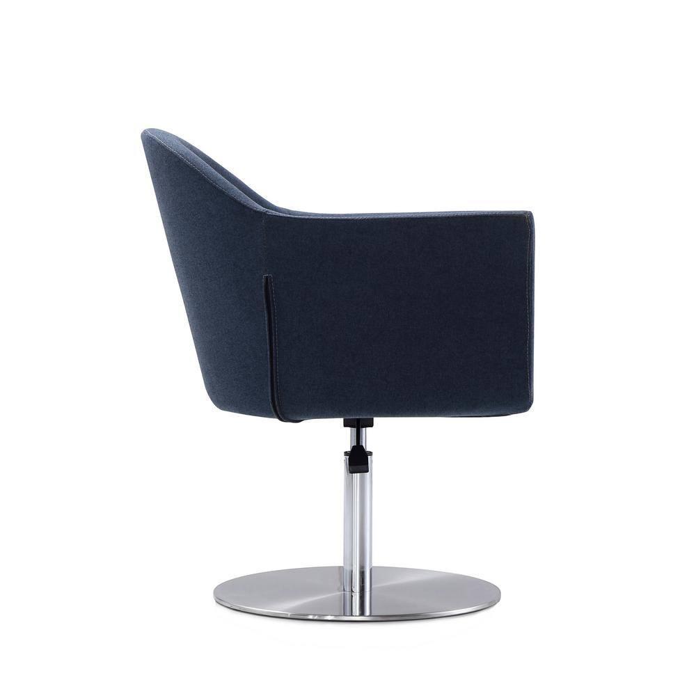 Manhattan Comfort Voyager Fabric Height Adjustable Accent Chair in Smokey Blue