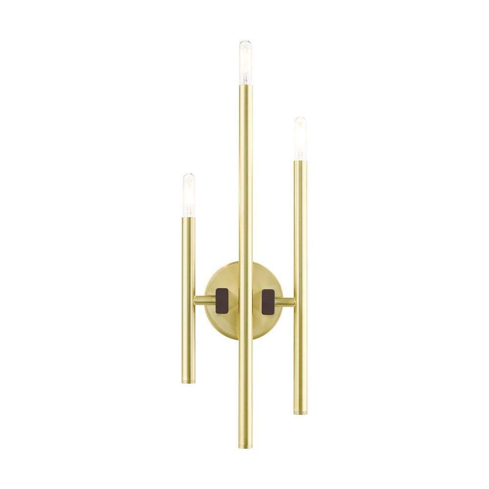 Livex Lighting Denmark 3 - Light Wall Light in  Satin Brass