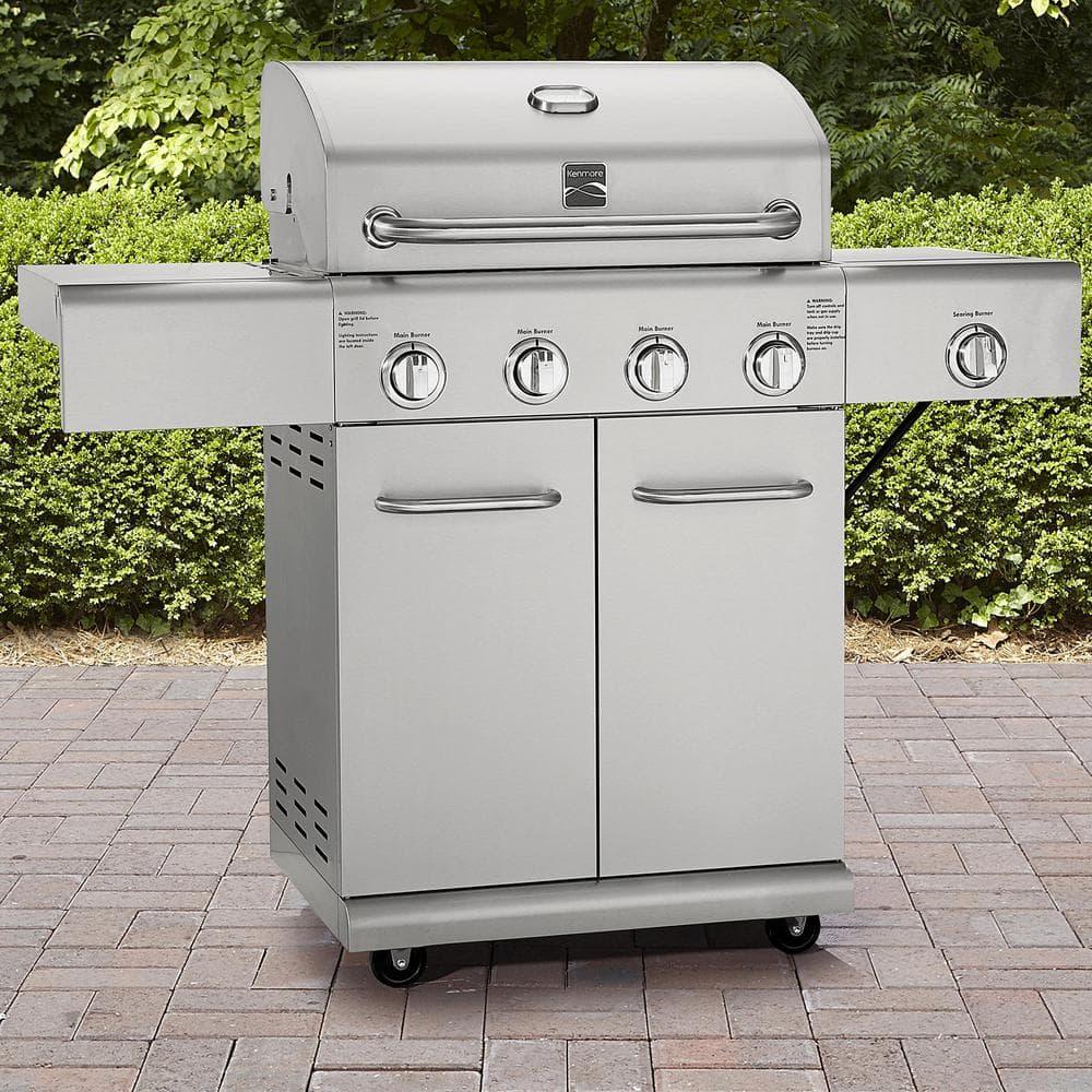 Kenmore 4 - Burner Free Standing Liquid Propane 52000 BTU Gas Grill with Cabinet