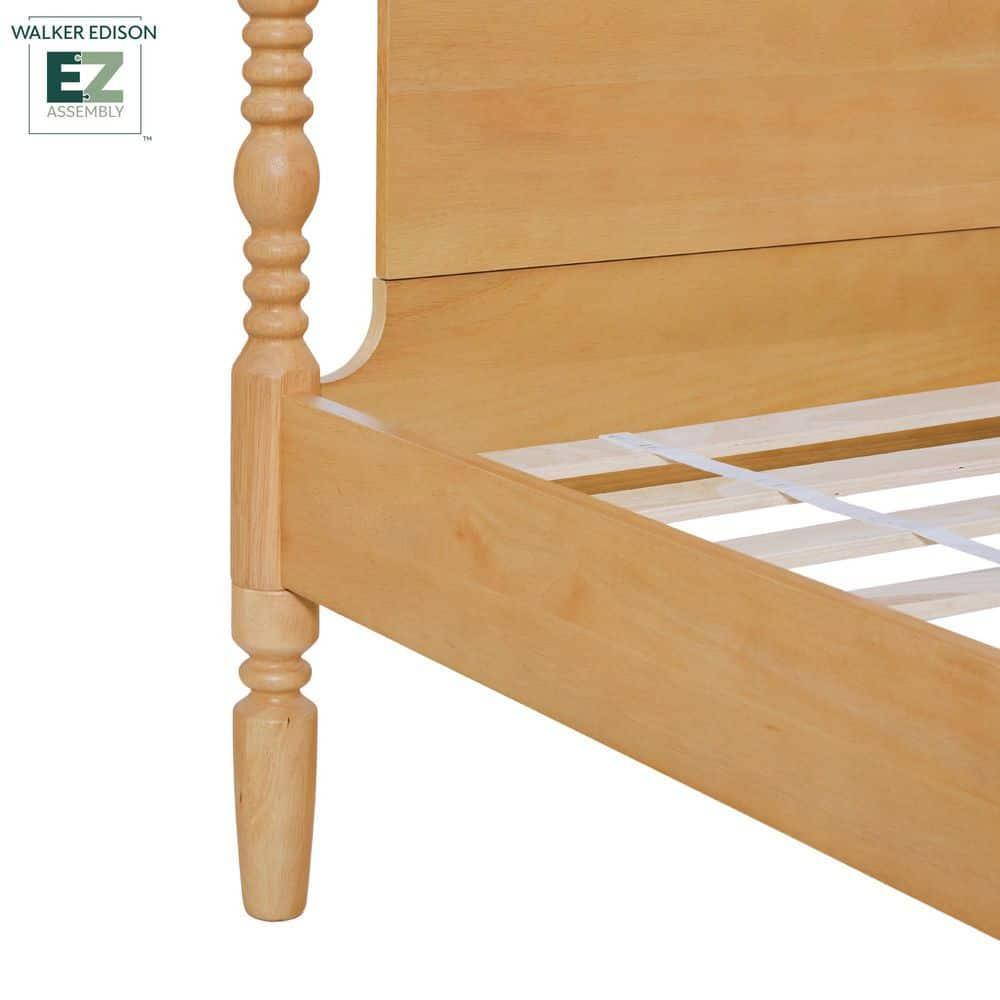 Walker Edison Vivienne Traditional Easy Assembly Solid Wood Turned Spindle Bed