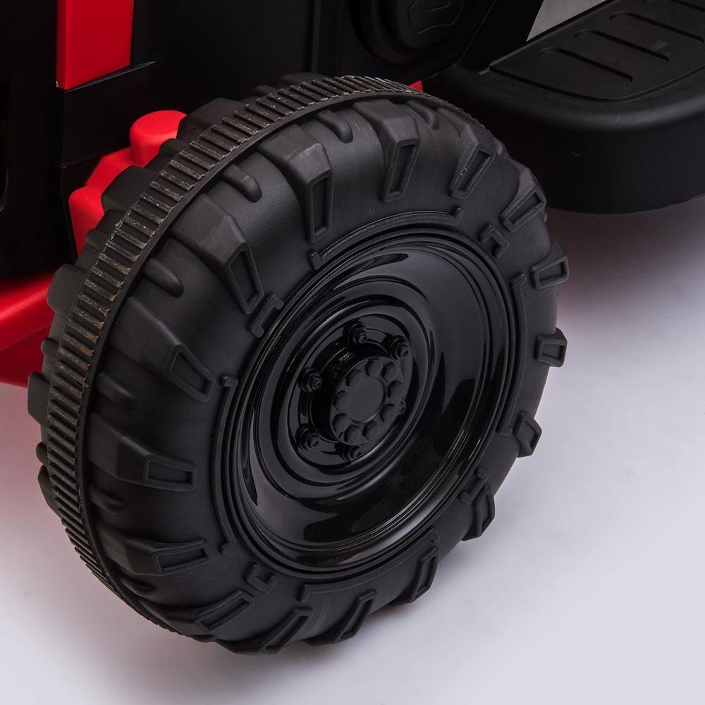 12V Kids Ride On Tractor with Trailer, Battery Powered Electric Car with Music, USB, Music, LED Lights