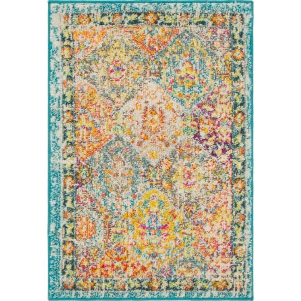 Unique Loom Penrose Collection Area Rug - Blake (2' 2" x 3' 1" Rectangle Multi/Blue)