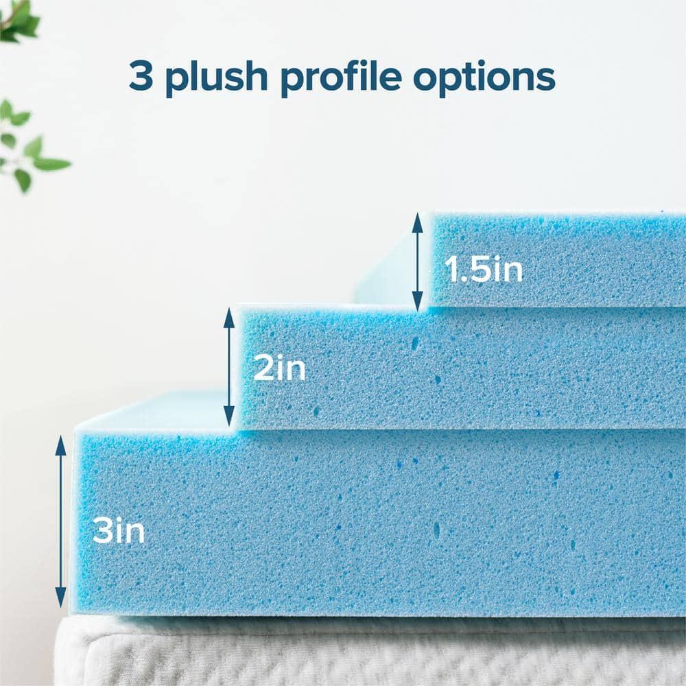 Zinus 2" Green Tea Cooling Gel Memory Foam Mattress Topper, Full