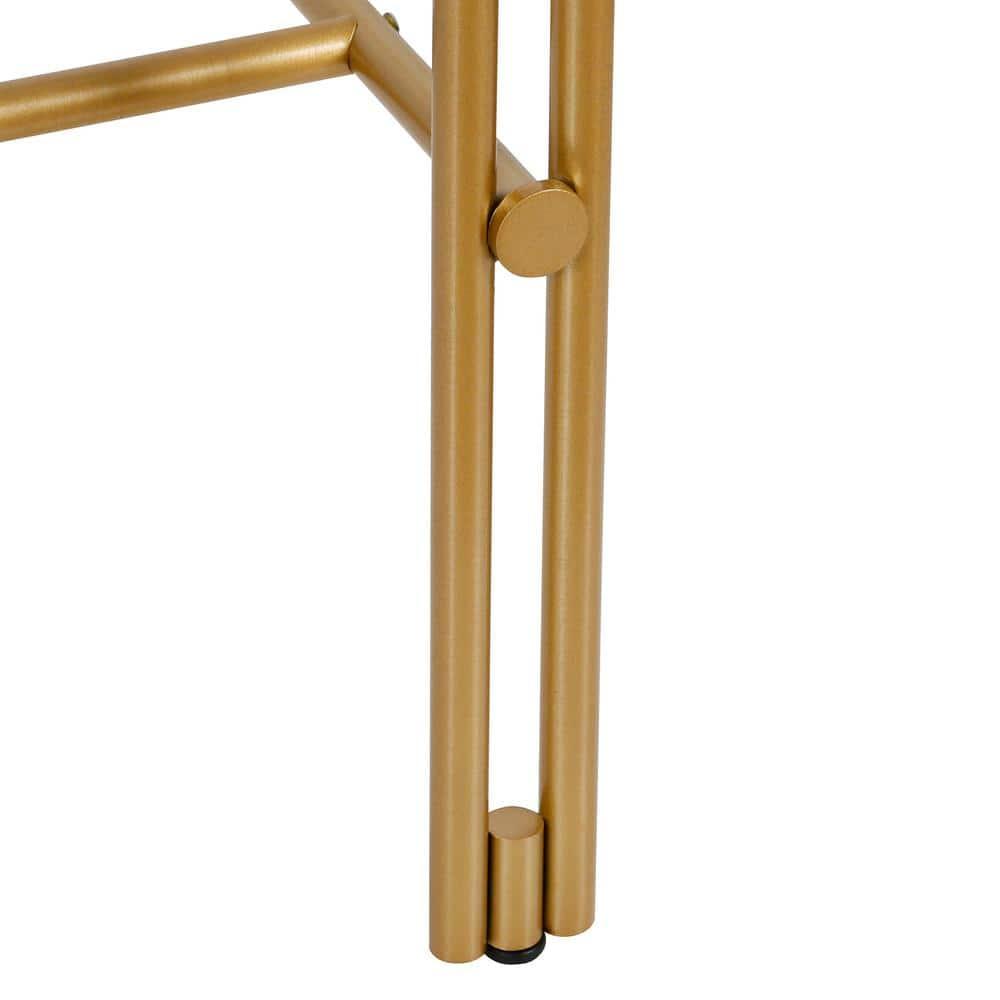 Evelyn&Zoe Inez 48" Wide Rectangular Desk in Brass
