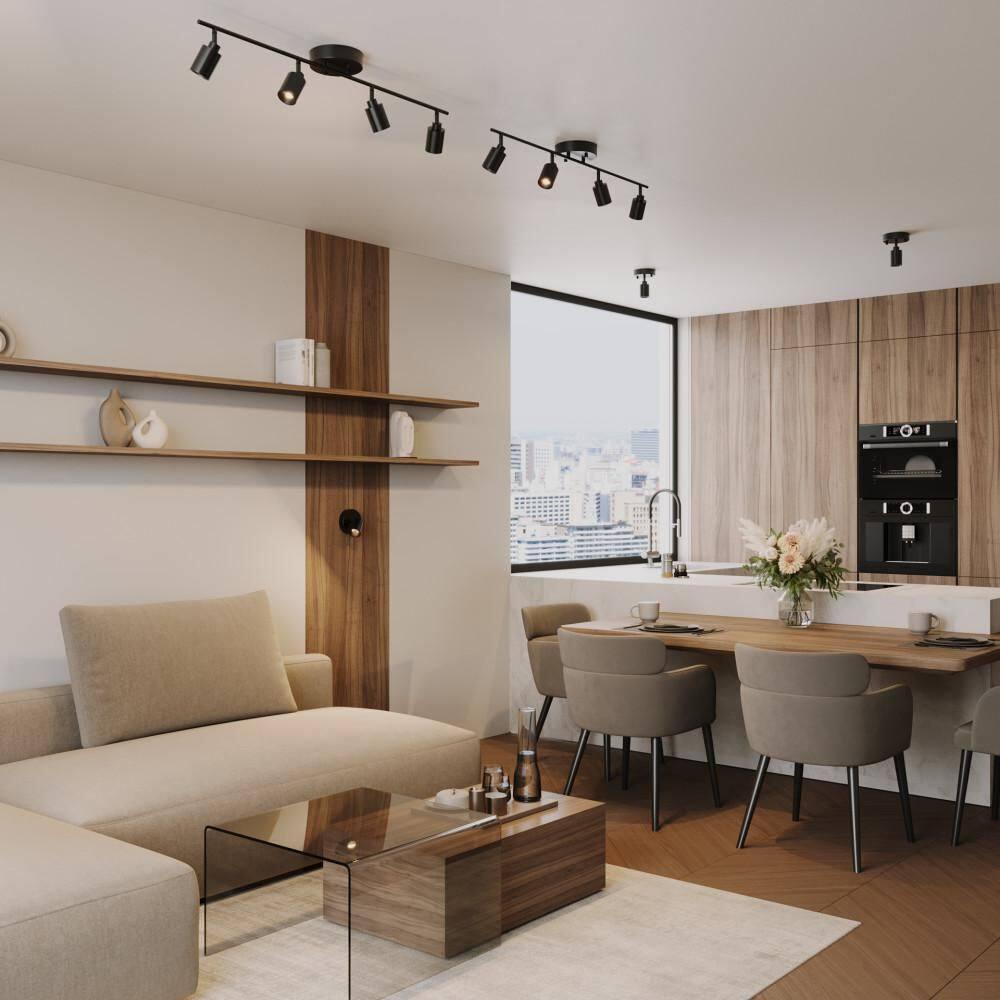 Vidalite Shura 4-Light Integrated LED Track Light w/ Rotatable Heads, 3 ft. Track Lighting Kit, 3000k, 2240 Lumen