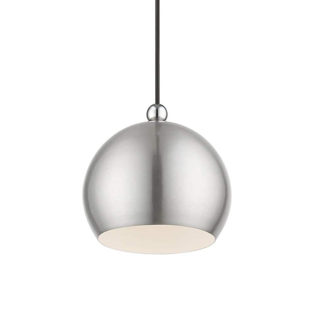 Livex Lighting Stockton 1 - Light Pendant in  Brushed Nickel/Polished Chrome