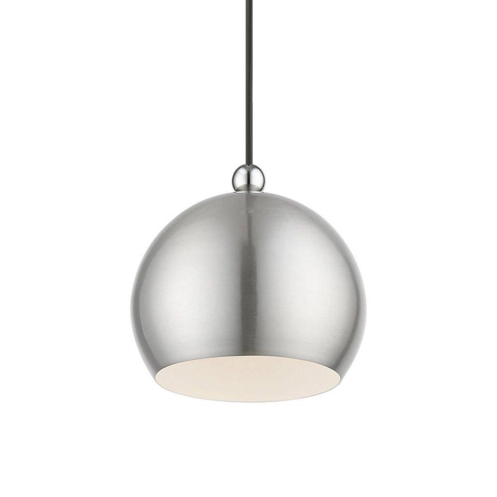 Livex Lighting Stockton 1 - Light Pendant in  Brushed Nickel/Polished Chrome