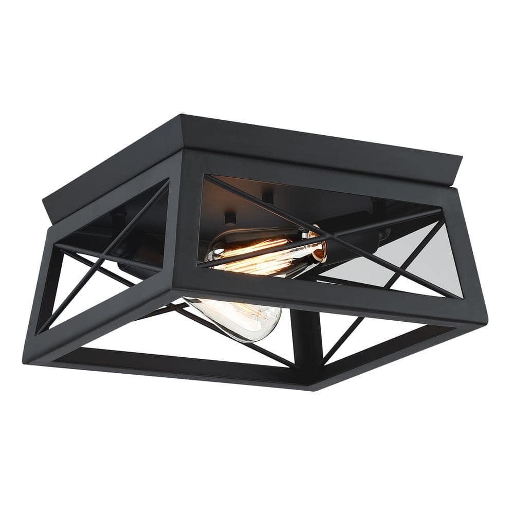 Moen 2-Light Finished Cage Classic Modern Dimmable Flush Mount Light