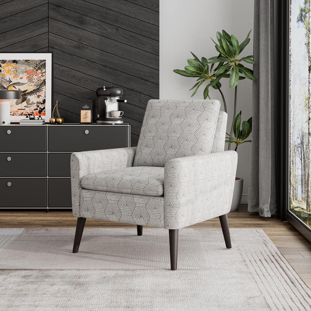 Handy Living Allyson Mid-Century Modern Small Space Armchair Honeycomb Blue/Cream