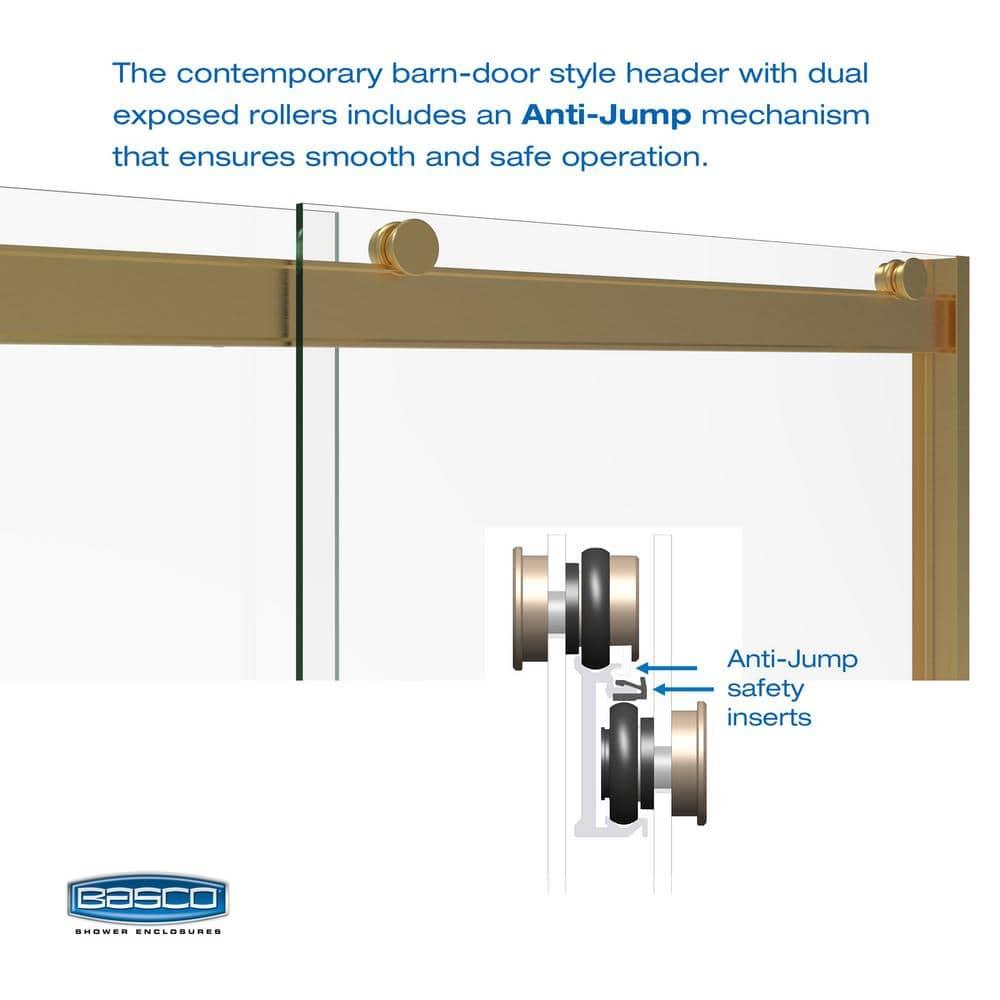 Arelo 56" - 60" W x 72" H Semi-Frameless Shower Door