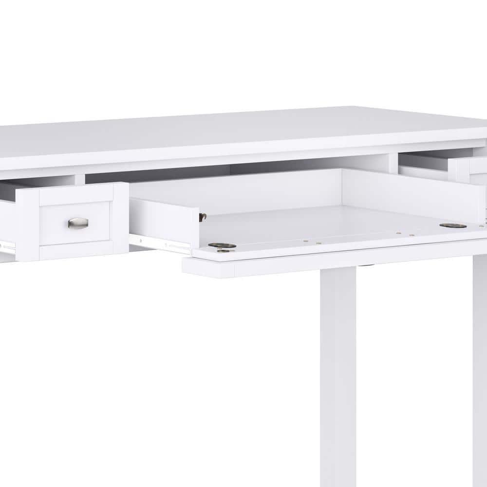 Simpli Home Warm Shaker 48" Solid Wood Writing Desk in White