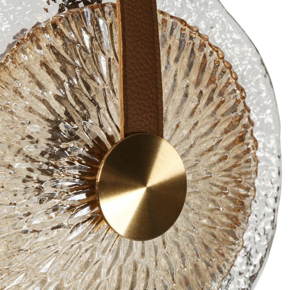 LNC Modern Gold LED 2-Light Chandelier Art Disc Design Pendant Lights for Kitchen Island Foyer