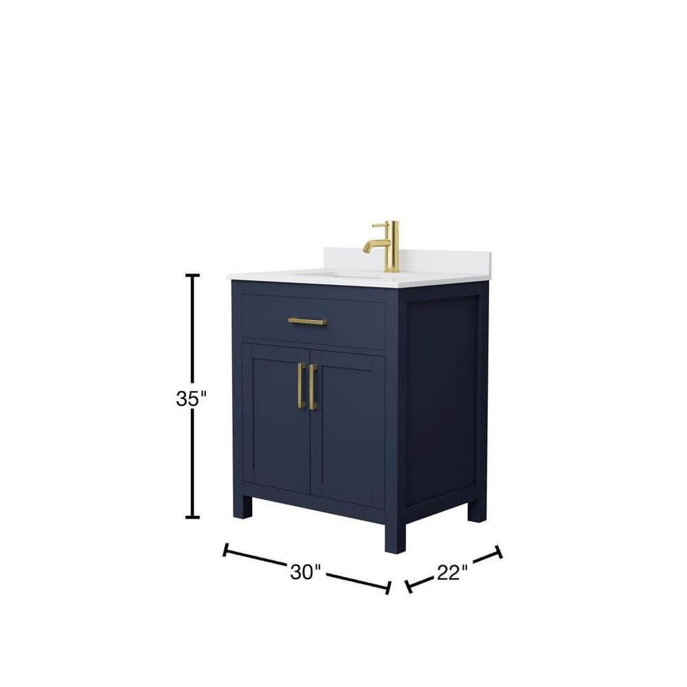 Wyndham Collection Beckett 30" Freestanding Single Bathroom Vanity with Cultured Marble Top