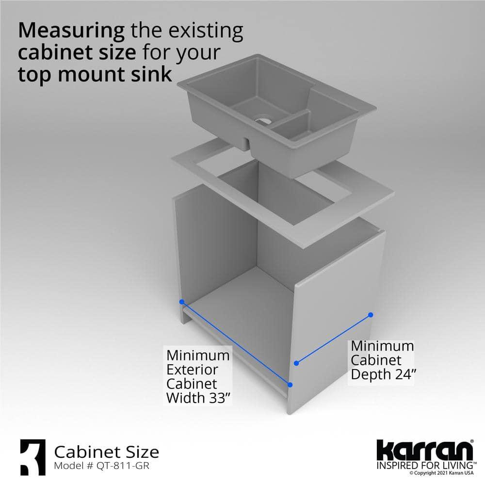 Karran Quartz 33'' X 22'' 60/40 Double Bowl Drop-in Kitchen Sink