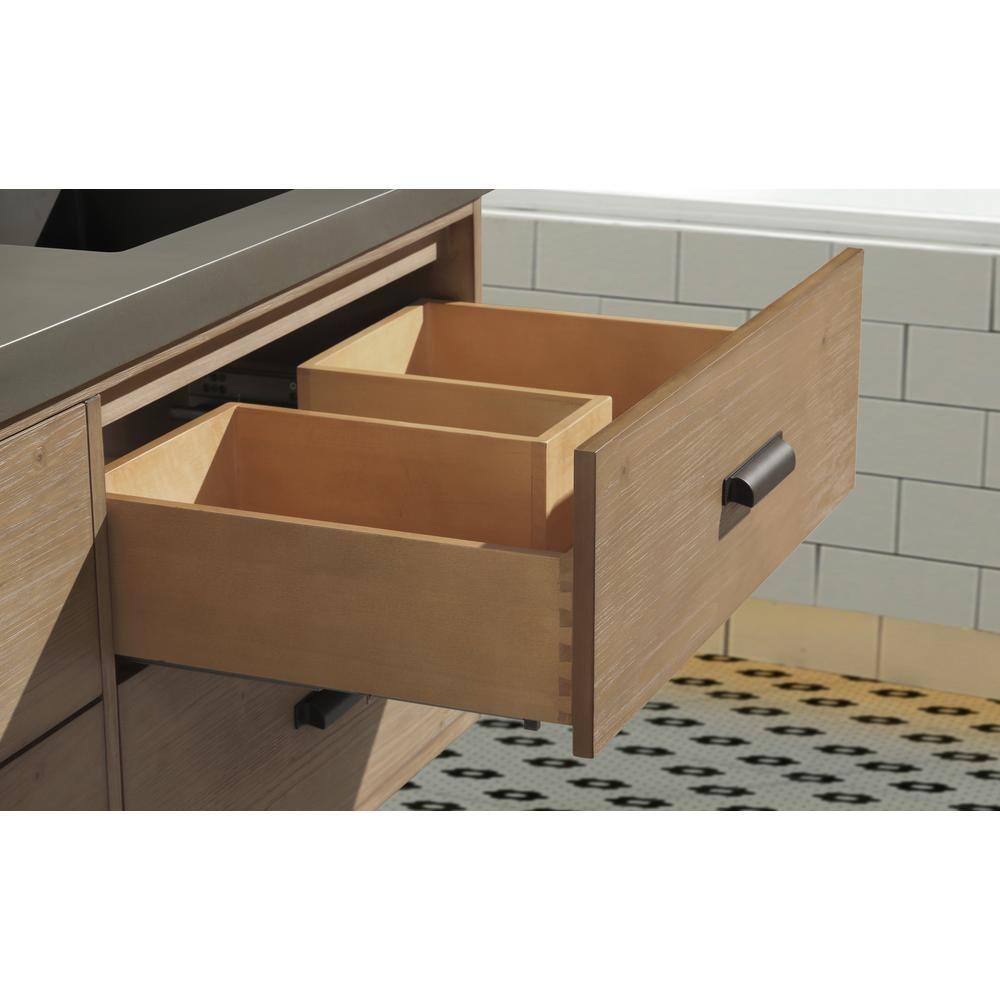 Sand & Stable™ Clary 55'' Double Bathroom Vanity with Concrete Top