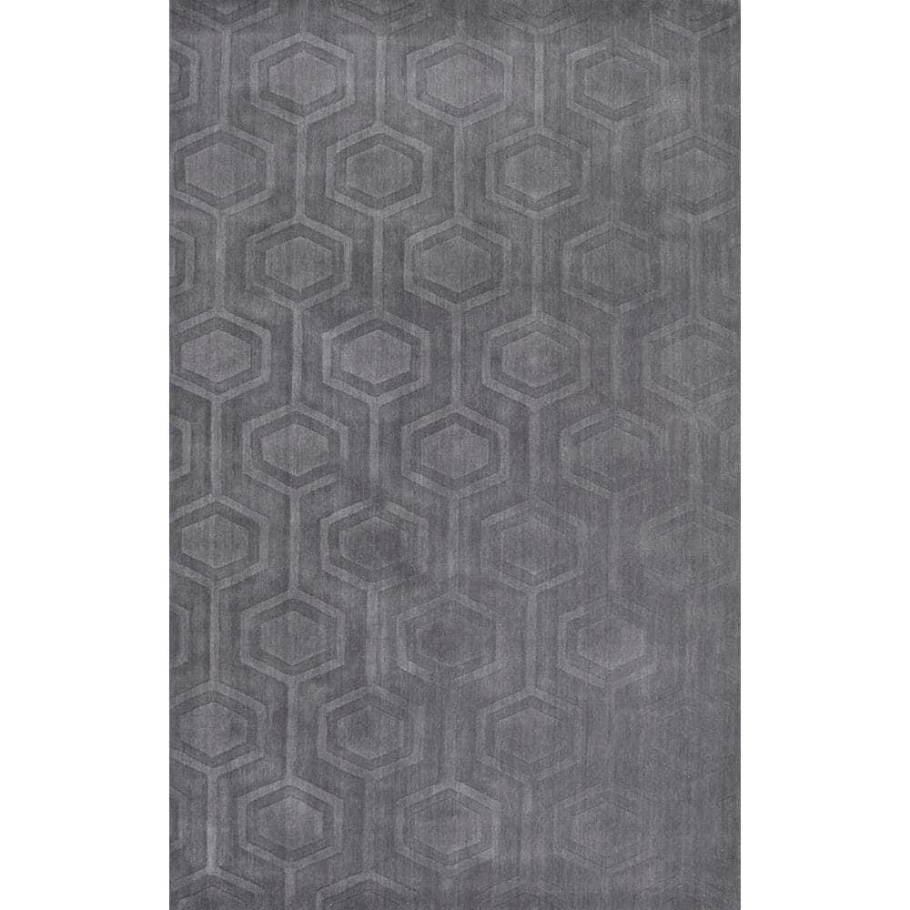 Nuloom Ambrose Geometric 6x9 Wool Indoor Area Rug for Living Room Bedroom Dining Room Kitchen, Grey
