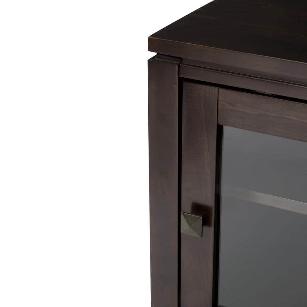 Simpli Cosmopolitan Wood 48"W TV Media Stand For TVs upto 50" in Mahogany Brown