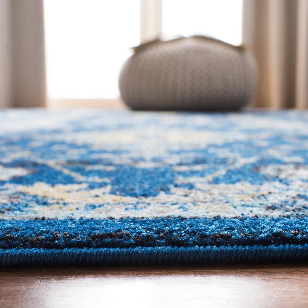 Evoke EVK224 Power Loomed Area Rug - Royal/Ivory - 4'x6' - Safavieh.