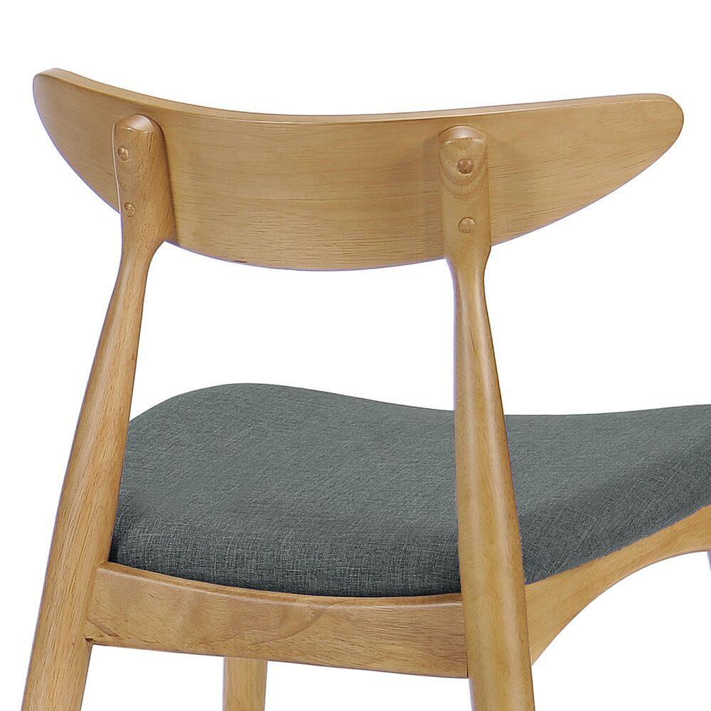 Christopher Knight Home Barron Mid Century Modern Rubberwood Fabric Upholstered Dining Chairs (Set of 2), Gray/Natural Oak