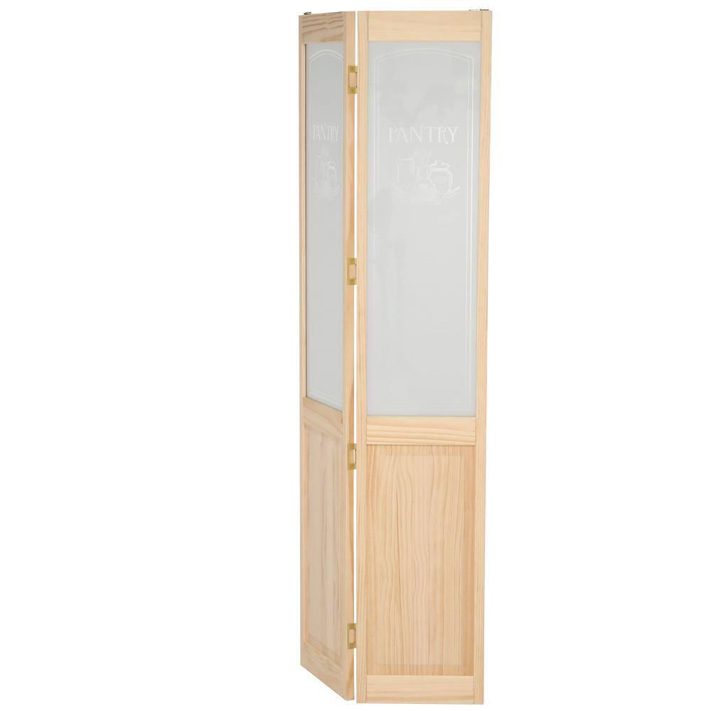 LTL Home Products, Inc. AWC Pantry Glass Unfinished Pine 32-inch Bifold Door