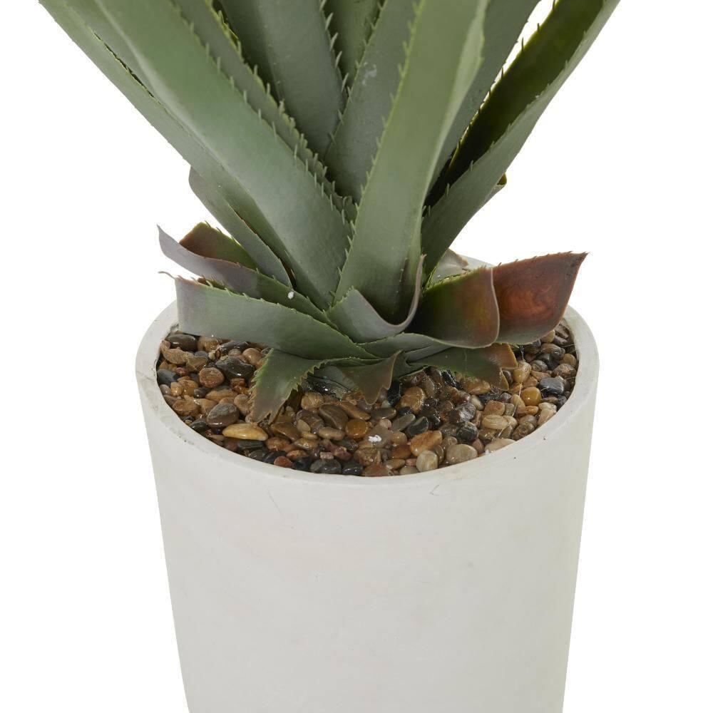 DecMode 42" Artificial Agave Plant in Realistic Leaves and White Ceramic Pot