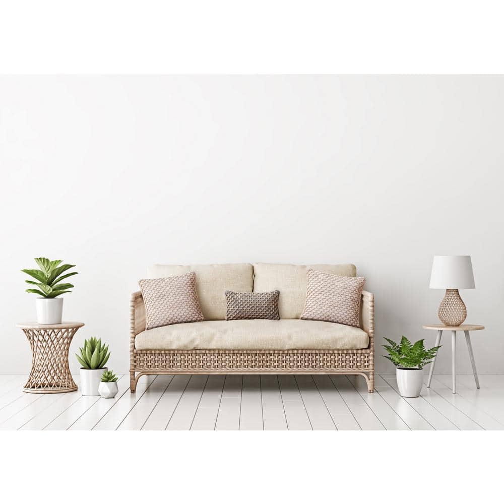 Coastal Brown and Gray Jute Accent Pillow with Rope Trim